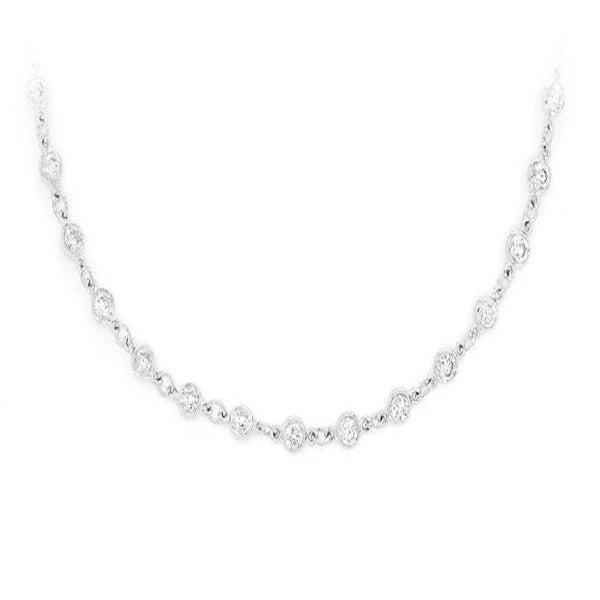 Bezel Set Eternity Diamond Necklace for Women  customdiamjewel   