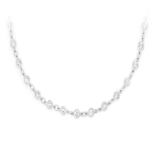 Bezel Set Eternity Diamond Necklace for Women  customdiamjewel   