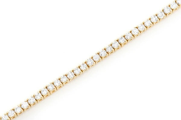 Single Line Yellow Gold Diamond Tennis Bracelet  customdiamjewel   