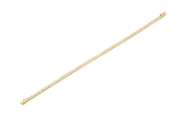 Single Line Yellow Gold Diamond Tennis Bracelet  customdiamjewel   