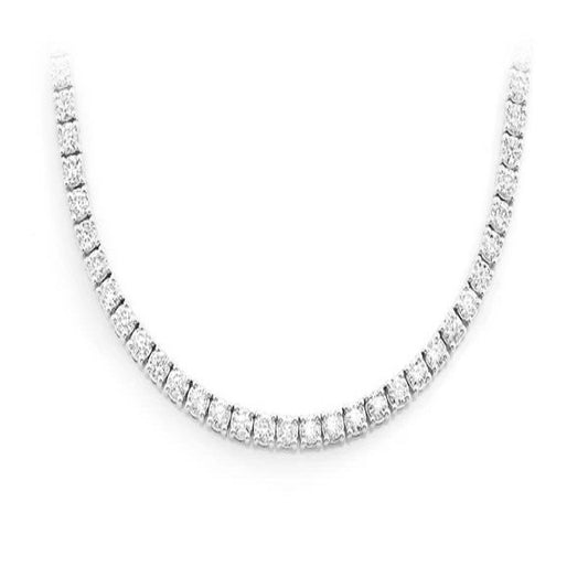 Prong Set Round Diamond Tennis Necklace  customdiamjewel   