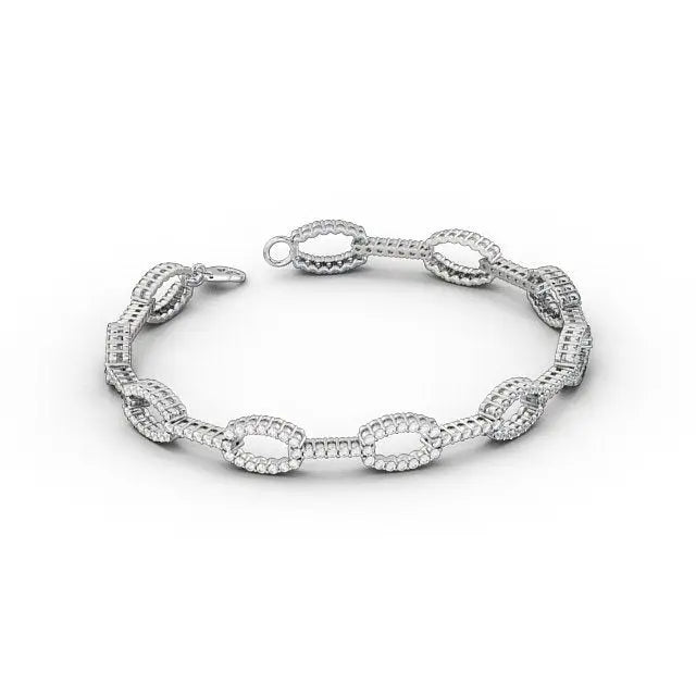 2.95CTW Designer Round Lab Grown Diamond Bracelet  customdiamjewel 10KT White Gold VVS-EF