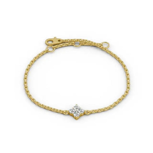 Simple 0.17CTW Round lab Grown Diamond Bracelet  customdiamjewel 10KT Yellow Gold VVS-EF