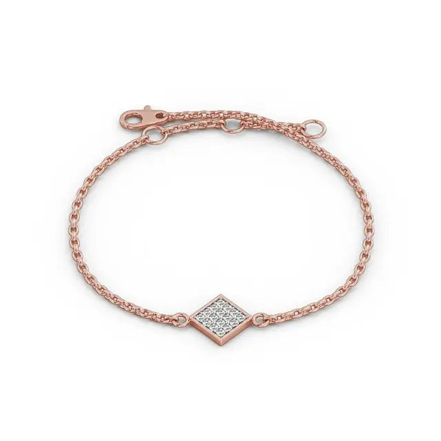 0.48CT Cluster Delicate Lab Grown Diamond Bracelet  customdiamjewel 10KT Rose Gold VVS-EF