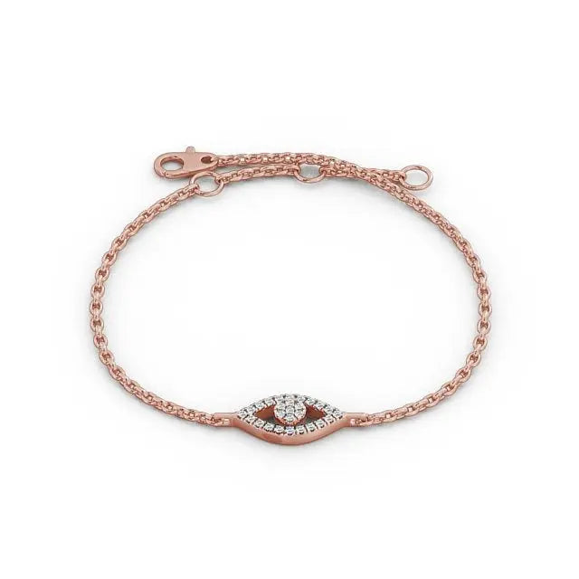 0.41CT Devil Eye Lab Grown Diamond Bracelet  customdiamjewel 10KT Rose Gold VVS-EF