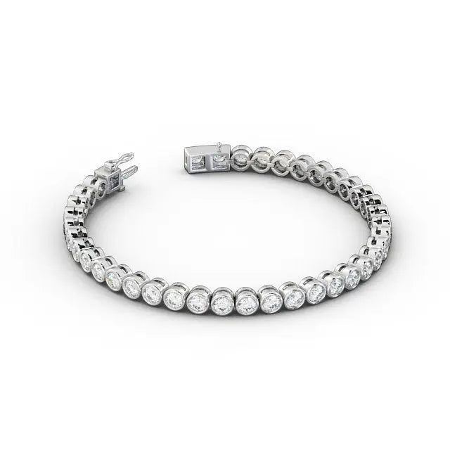 2.60CTW Round Lab Grown Diamond Bezel Tennis Bracelet  customdiamjewel 10KT White Gold VVS-EF