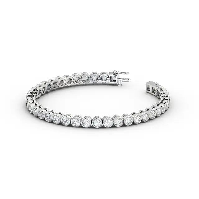 2.60CTW Round Lab Grown Diamond Bezel Tennis Bracelet  customdiamjewel   