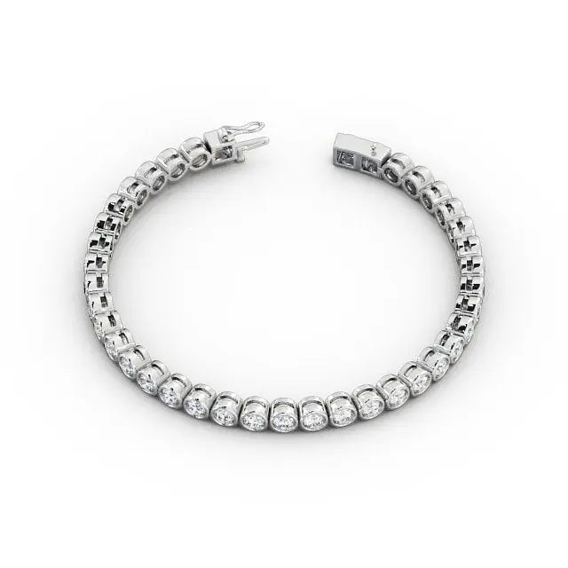 2.60CTW Round Lab Grown Diamond Bezel Tennis Bracelet  customdiamjewel   