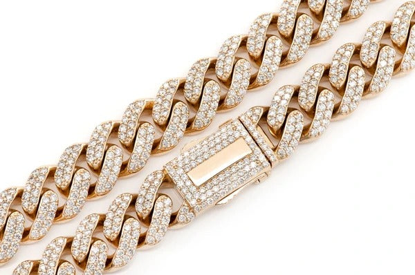 Iced Out Miami Cuban Link Chain Necklace  customdiamjewel   