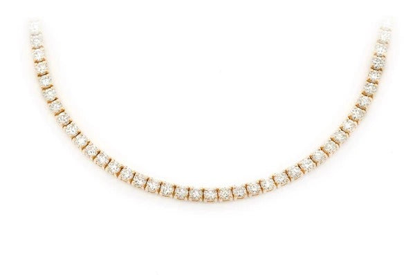 Round Diamond Gold Tennis Necklace Bridal Jewelry  customdiamjewel   