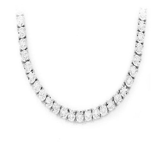 14k Gold Round Diamond Custom Tennis Necklace  customdiamjewel   