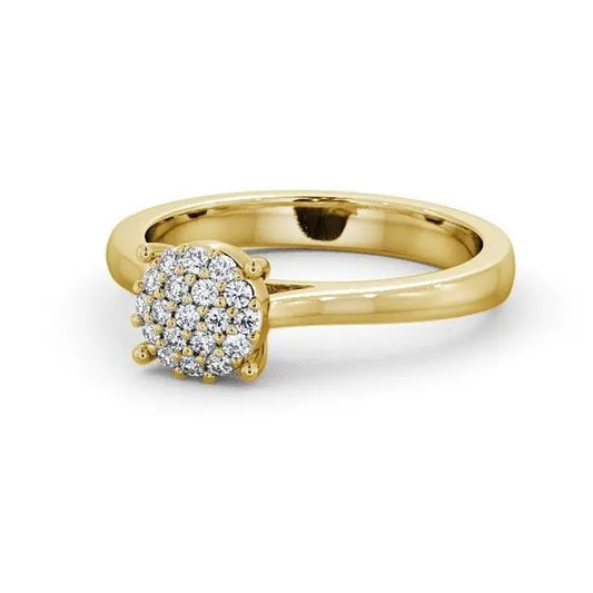 0.29CT Round Cut Cluster Lab- Grown Diamond Ring  customdiamjewel 10KT Yellow Gold VVS-EF