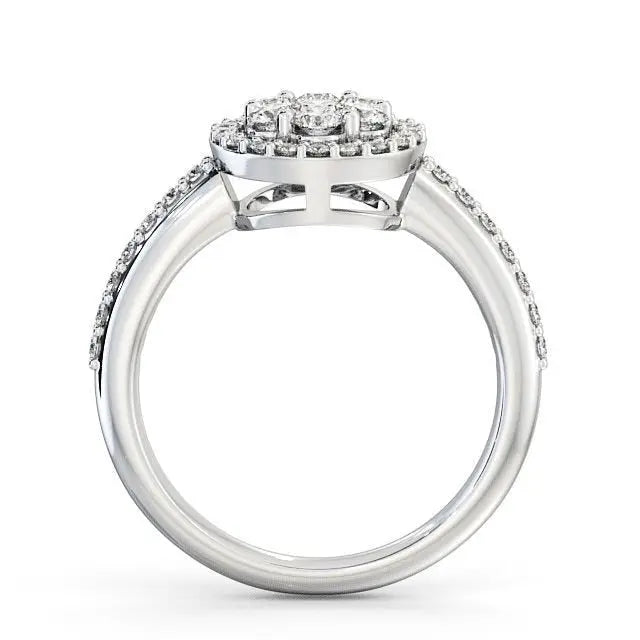 Round Halo 1.00CT Cluster Lab-Grown Diamond Engagement Ring  customdiamjewel   