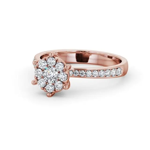 Round Cut Eternity 0.45CTW Lab Grown Diamond Ring  customdiamjewel 10KT Rose Gold VVS-EF