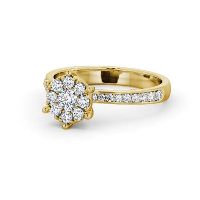 Round Cut Eternity 0.45CTW Lab Grown Diamond Ring  customdiamjewel 10KT Yellow Gold VVS-EF