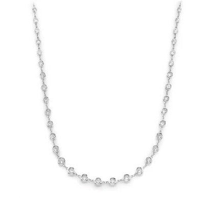 Bezel Set Eternity Diamond Necklace For Unisex  customdiamjewel   