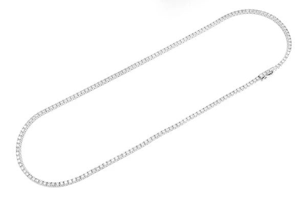 Prong Set Round Diamond Tennis Necklace  customdiamjewel   