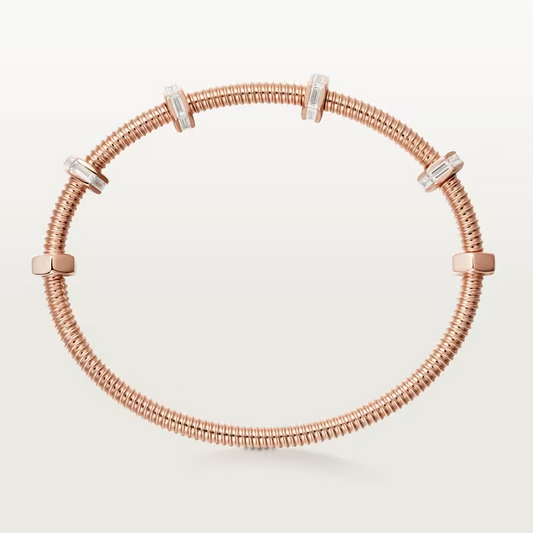 1.29CTW Baguette Diamond Nut Bangle Bracelet  customdiamjewel 10 KT Solid Gold Rose Gold VVS-EF