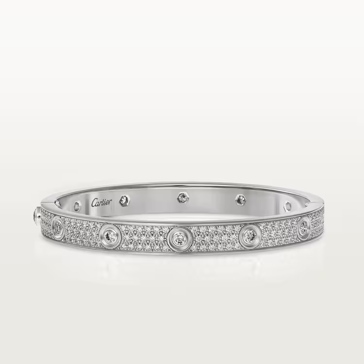 Leve Pave Moissanite Bangle Bracelet  customdiamjewel Sterling Silver White Gold VVS-EF