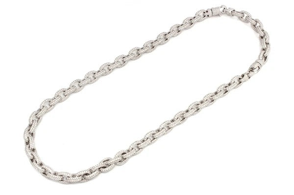 Elongated Hip Hop Iced Out Cuban Chain Necklace  customdiamjewel   