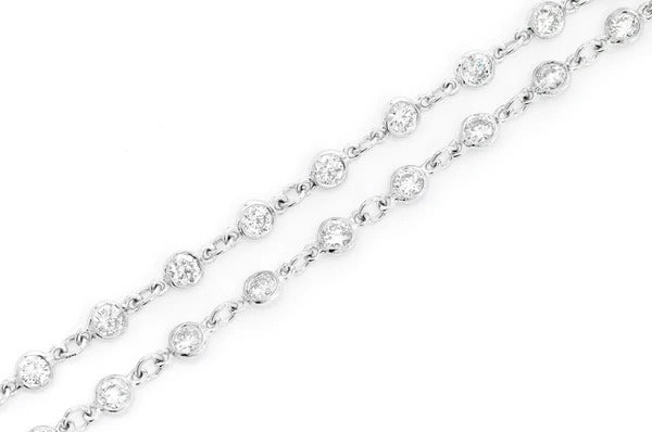 Bezel Set Eternity Diamond Necklace for Women  customdiamjewel   