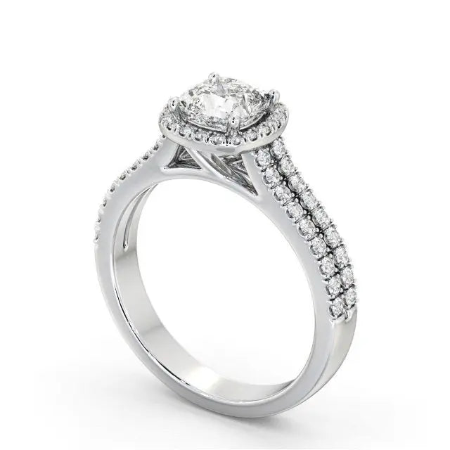 Halo Double Banded 0.90CTW Lab Grown Diamond Ring  customdiamjewel   