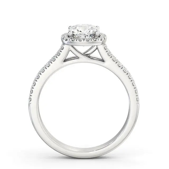 Halo Double Banded 0.90CTW Lab Grown Diamond Ring  customdiamjewel   