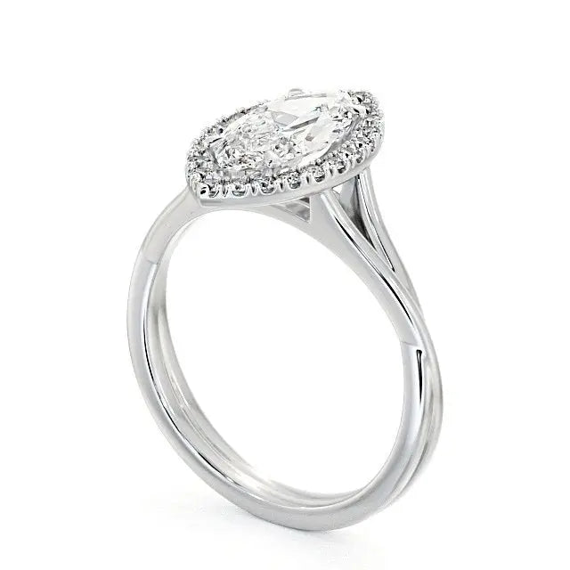 0.95CT Halo Set Marquise Cut Lab Grown Diamond Ring  customdiamjewel   