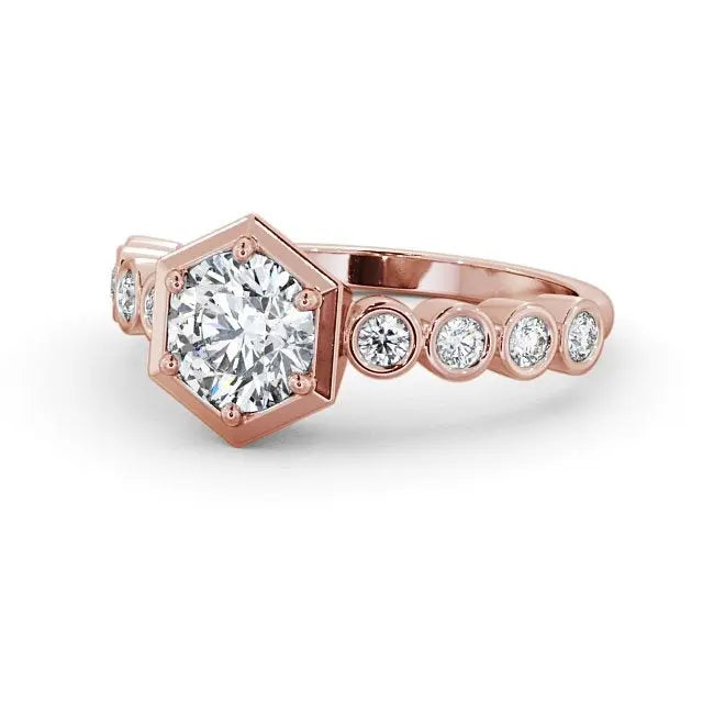 2.00CT Round Cut Lab Grown Diamond Bezel Set Ring  customdiamjewel 10KT Rose Gold VVS-EF