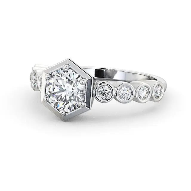 2.00CT Round Cut Lab Grown Diamond Bezel Set Ring  customdiamjewel 10KT White Gold VVS-EF