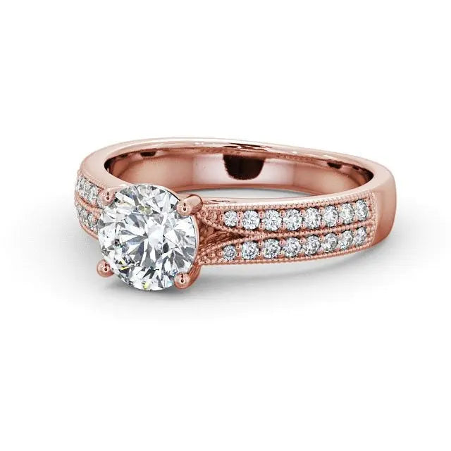 Unique 1.00CT Round Cut Lab Grown Diamond Ring  customdiamjewel 10KT Rose Gold VVS-EF