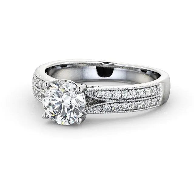 Unique 1.00CT Round Cut Lab Grown Diamond Ring  customdiamjewel 10KT White Gold VVS-EF