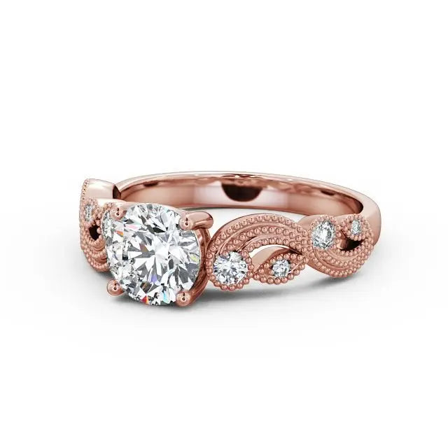 1.00CT Lab Grown Diamond Vintage Engagement Ring  customdiamjewel 10KT Rose Gold VVS-EF