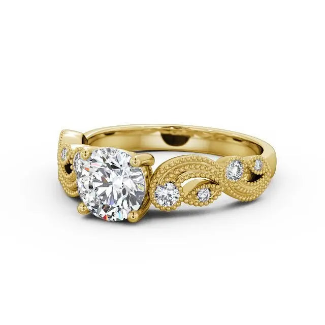 1.00CT Lab Grown Diamond Vintage Engagement Ring  customdiamjewel 10KT Yellow Gold VVS-EF