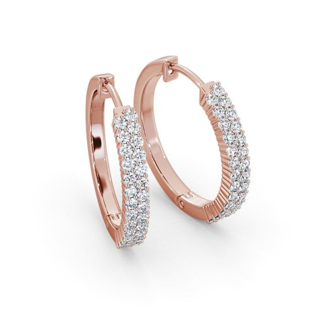1.0 CTW Hoop Round Lab Grown Diamond Earrings  customdiamjewel 10KT Rose Gold VVS-EF