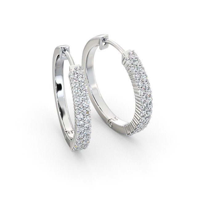 1.0 CTW Hoop Round Lab Grown Diamond Earrings  customdiamjewel 10KT White Gold VVS-EF