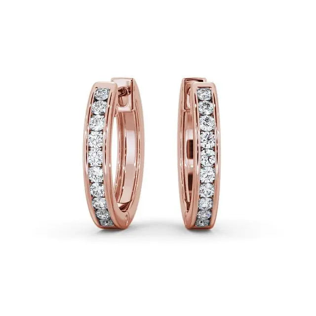 0.30CTW Channel Set Lab Grown Diamond Earring  customdiamjewel 10KT Rose Gold VVS-EF