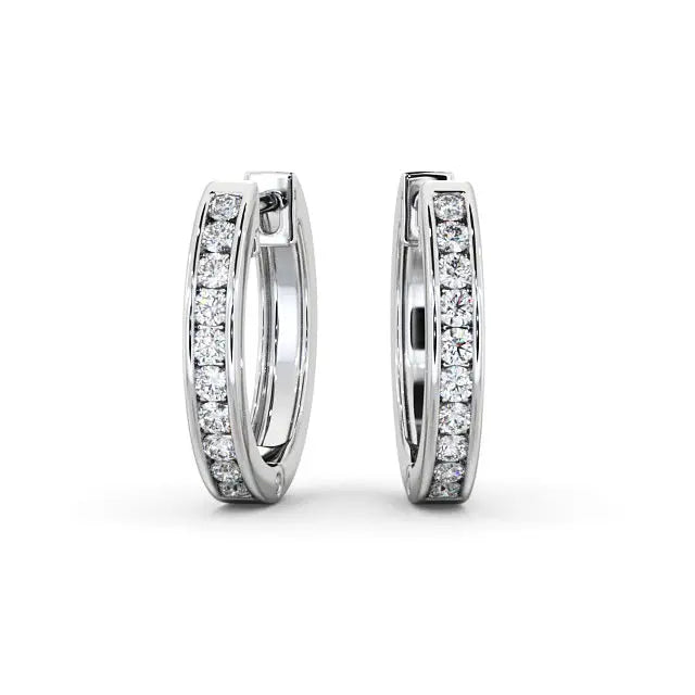 0.30CTW Channel Set Lab Grown Diamond Earring  customdiamjewel 10KT White Gold VVS-EF