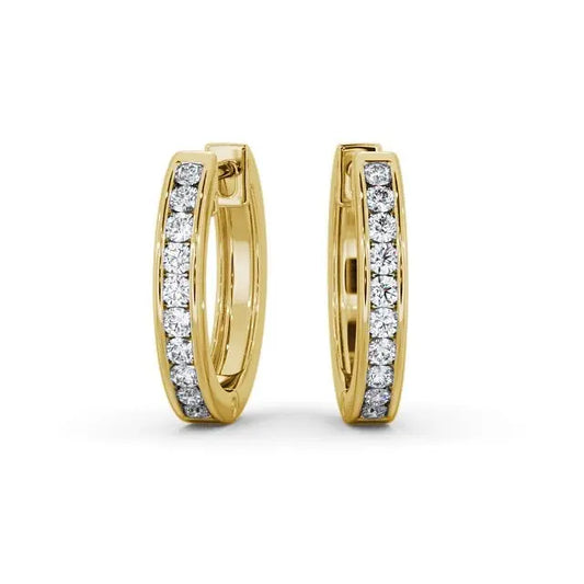 0.30CTW Channel Set Lab Grown Diamond Earring  customdiamjewel 10KT Yellow Gold VVS-EF