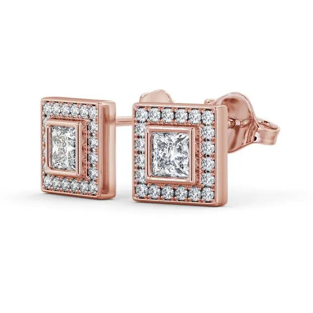 0.55CTW Dainty Square Lab Grown Diamond Earring  customdiamjewel   