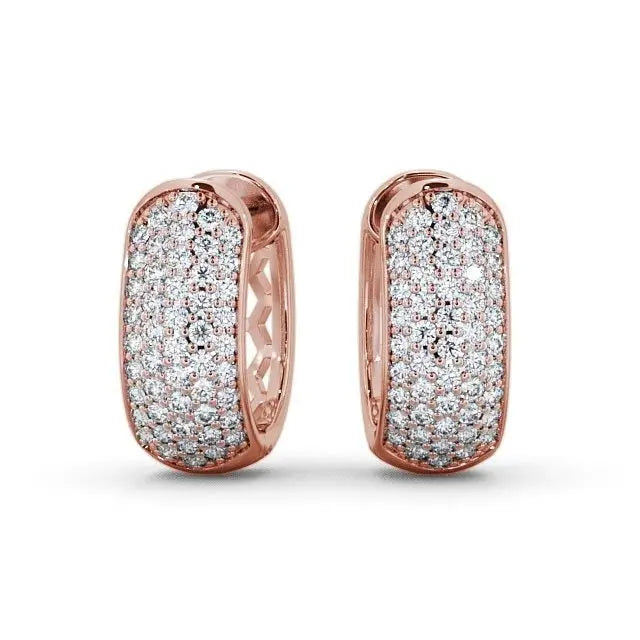 0.40CTW Custer Lab Grown Diamond Hoop Earrings  customdiamjewel 10KT Rose Gold VVS-EF