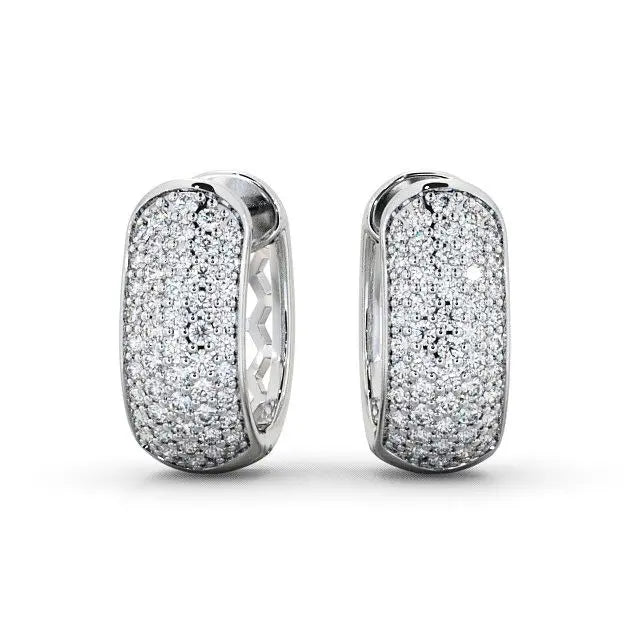 0.40CTW Custer Lab Grown Diamond Hoop Earrings  customdiamjewel 10KT White Gold VVS-EF