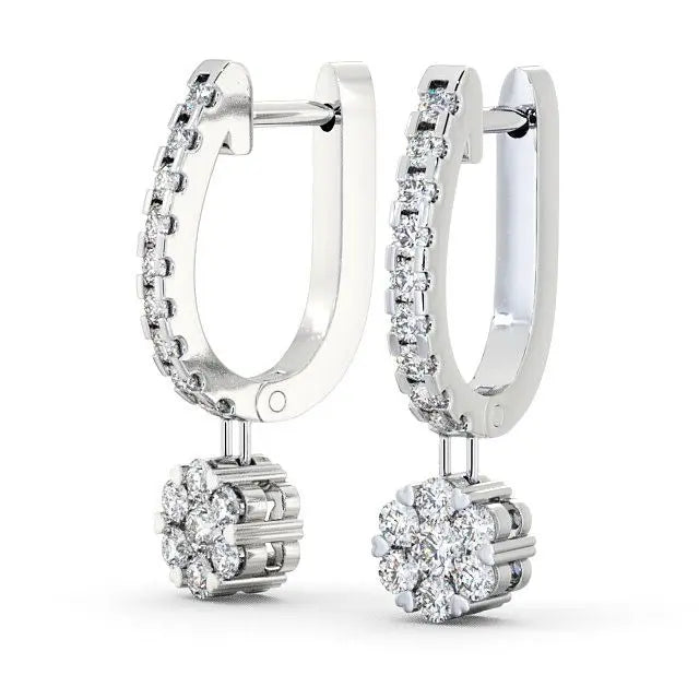 1.95CTW Round Lab Grown Diamond Dangle Earrings  customdiamjewel   