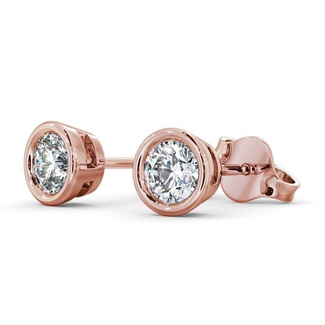 1.40CTW Round Cut Bezel Set Stud Earrings  customdiamjewel   