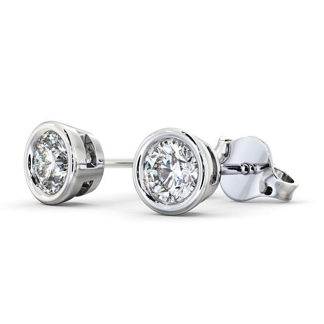 1.40CTW Round Cut Bezel Set Stud Earrings  customdiamjewel   