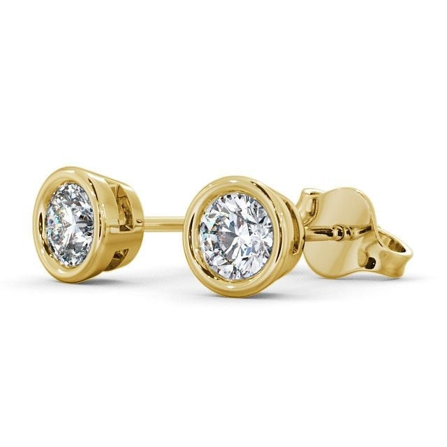 1.40CTW Round Cut Bezel Set Stud Earrings  customdiamjewel   