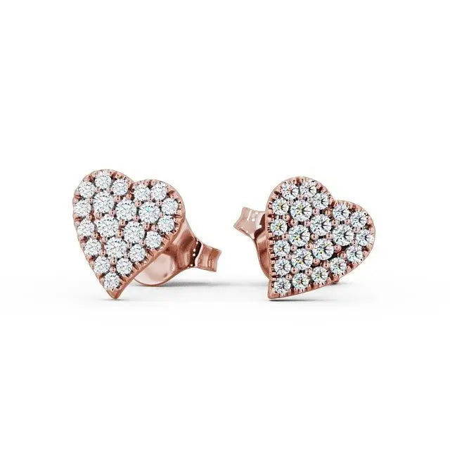 Heart Shape 0.22CTW Lab Grown Diamond Earrings  customdiamjewel 10KT Rose Gold VVS-EF