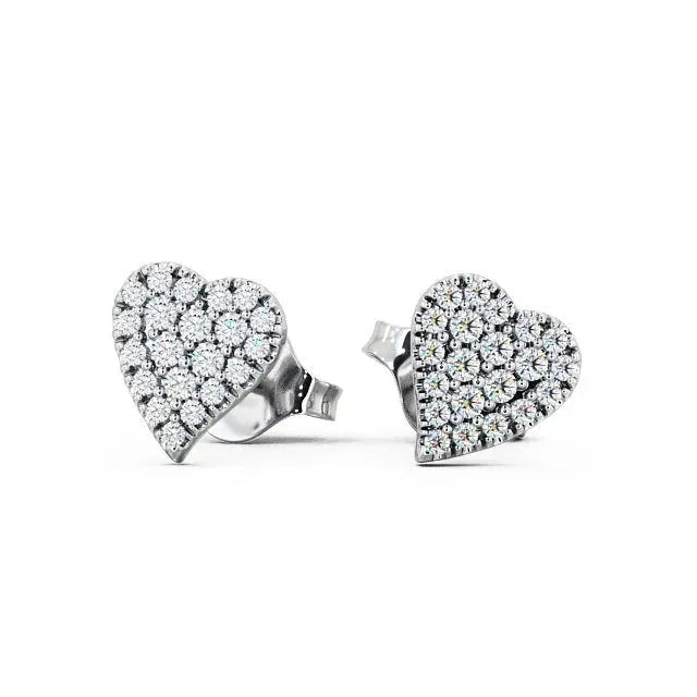 Heart Shape 0.22CTW Lab Grown Diamond Earrings  customdiamjewel 10KT White Gold VVS-EF