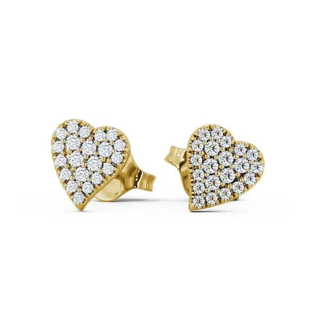 Heart Shape 0.22CTW Lab Grown Diamond Earrings  customdiamjewel 10KT Yellow Gold VVS-EF