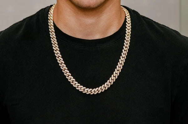 Iced Out Cuban Link Chain Necklace Rapper Men  customdiamjewel   